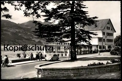 ÄLTERE POSTKARTE GERSAU GASTHAUS SCHWERT VW KÄFER VOLKSWAGEN VIERWALDSTÄTTERSEE postcard cpa AK Schweiz Suisse Helvetia
