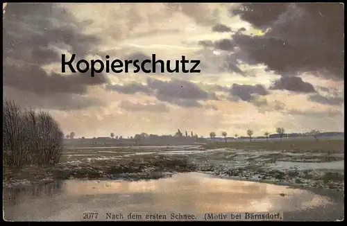 ALTE POSTKARTE NACH DEM ERSTEN SCHNEE MOTIV BEI BÄRNSDORF RADEBURG SACHSEN NENKE & OSTERMAIER Ansichtskarte postcard cpa