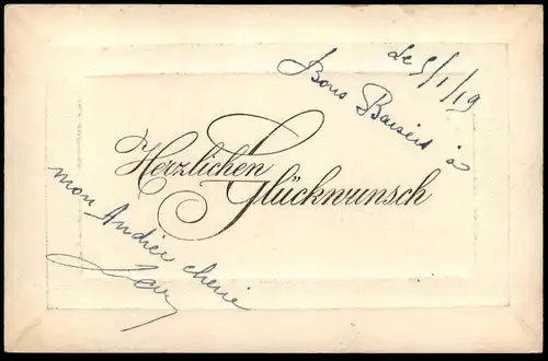 ALTE KARTE CRONBERG BLICK VOM PHILOSOPHENWEG HERZLICHEN GLÜCKWUNSCH Kronberg Passepartout postcard cpa