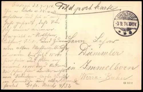 ALTE POSTKARTE TRUPPENLAGER KANTINE IV OHRDRUF FLUGZEUG TAUBE ? Plane Airplane Avion aircraft aeroplane camp postcard AK