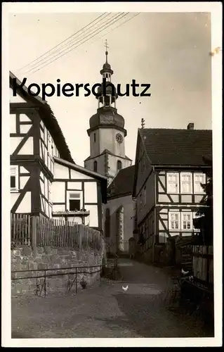 ALTE POSTKARTE BAD SALZSCHLIRF 1936 FACHWERKHAUS HÜHNER KIRCHE Huhn Ansichtskarte postcard cpa AK