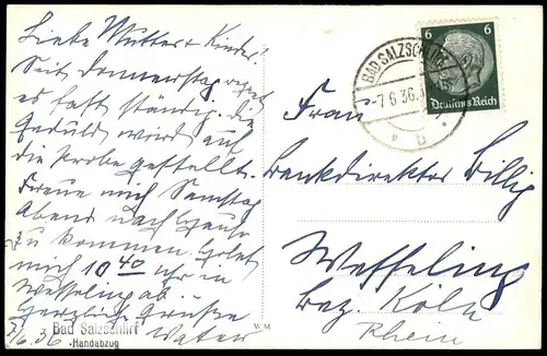 ALTE POSTKARTE BAD SALZSCHLIRF 1936 FACHWERKHAUS HÜHNER KIRCHE Huhn Ansichtskarte postcard cpa AK