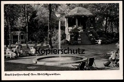 ALTE POSTKARTE BAD SASSENDORF 1941 AM MUSIKPAVILLON STEMPEL BAHNPOST AACHEN HILDEN Ansichtskarte AK cpa postcard