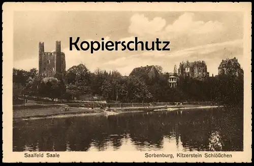 ALTE POSTKARTE SAALFELD SAALE SORBENBURG KITZERSTEIN SCHLÖSSCHEN Schloss chateau castle Ansichtskarte postcard cpa