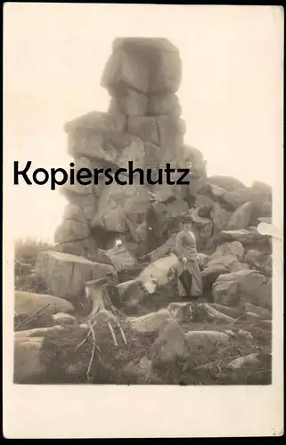 ALTE FOTO POSTKARTE QUEDLINBURG IM HARZ WANDERUNG AUSFLUG 1913 FRAU MIT SCHIRM cpa photo postcard AK Ansichtskarte