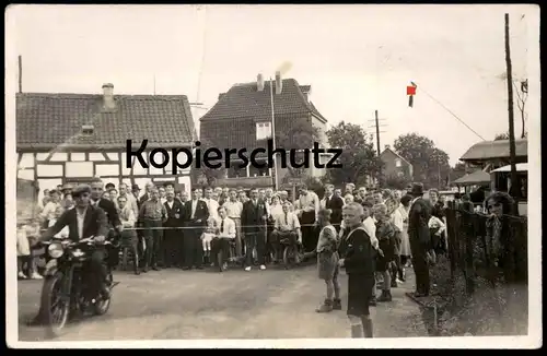 ALTE FOTO POSTKARTE FORSBACH FEST SCHUBKARRENRENNEN RÖSRATH 30er/40er Jahre Motorrad moto motorcycle Ansichtskarte cpa