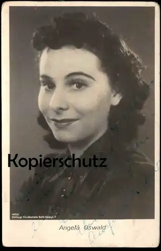 AUTOGRAMMKARTE ANGELA OSWALD SCHAUSPIELERIN HARTUNGS KÜNSTLERKARTE actress actrice autograph Autogramm Karte autographe