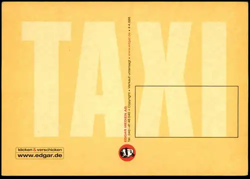 ÄLTERE POSTKARTE TAXI SCHRIFTZUG SYMBOL GELB SCHWARZ PKW cab hack Edgar cpa postcard AK Ansichtskarte