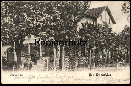 ALTE POSTKARTE BAD ROTHENFELDE VILLA VIKTORIA KIND Junge Haus Victoria chil enfant Bahnpost TWE Ansichtskarte postcard