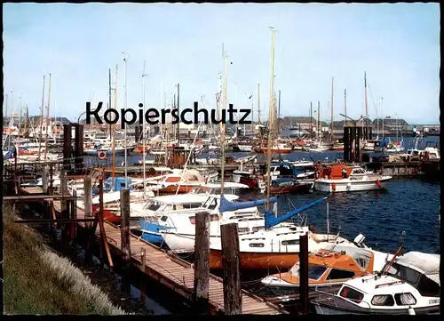 ÄLTERE POSTKARTE BORKUM HAFEN MIT JACHTEN Jacht Yacht Stromer Yachten Boote Schiffe ships boat Ansichtskarte AK postcard