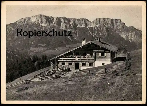 ALTE POSTKARTE ROSSFELDHÜTTE MIT DEM UNTERSBERG ROSSFELD BERCHTESGADEN  Ansichtskarte postcard cpa