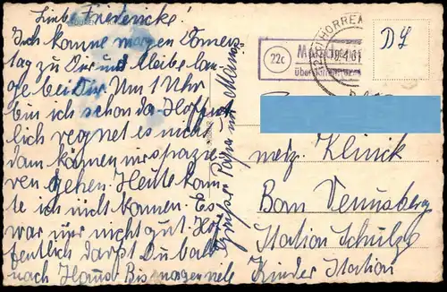 ÄLTERE POSTKARTE DÜREN AN DER POST Rechteckstempel Morschenich über Horrem Ansichtskarte AK cpa postcard