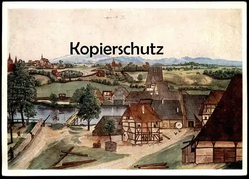 ÄLTERE POSTKARTE NÜRNBERG PEGNITZ DIE DRAHTZIEHMÜHLE ALBRECHT DÜRER VEB VERLAG DER KUNST DRESDEN LIZENZ Nr. 413