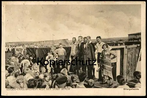 ALTE POSTKARTE KINDERHEIM BERLIN NEST STIERGEFECHTE TORERO Uniescie Koeslin Coeslin Koszalin Stierkampf corrida postcard