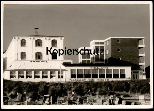 ALTE POSTKARTE WANGEROOGE RESTAURANT CAFÉ MONOPOL Insel Ansichtskarte AK cpa postcard