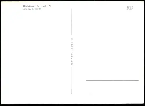 ÄLTERE POSTKARTE MÜNSTER WESTFALEN RESTAURANT RHEINISCHER HOF SEIT 1791 KAMIN Ansichtskarte AK cpa postcard
