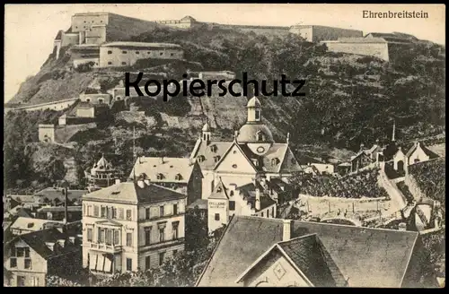 ALTE POSTKARTE COBLENZ EHRENBREITSTEIN FESTUNG FESTE TEXT: LIEBESMAHL IM CASINO Koblenz Ansichtskarte postcard cpa AK