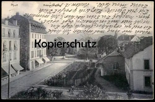 ALTE POSTKARTE NYON AVENUE VIOLLIER SCHWEIZ suisse Helvetia Ansichtskarte postcard cpa AK