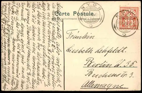 ALTE POSTKARTE NYON AVENUE VIOLLIER SCHWEIZ suisse Helvetia Ansichtskarte postcard cpa AK