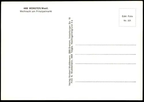 ALTE POSTKARTE MÜNSTER WESTFALEN WEIHNACHT AM PRINZIPALMARKT Weihnachten christmas noel cpa postcard AK Ansichtskarte