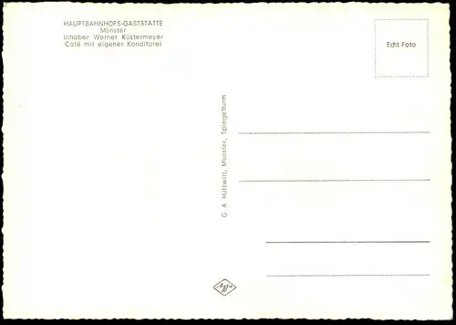 ALTE POSTKARTE MÜNSTER WESTFALEN BAHNHOF GASTSTÄTTE HAUPTBAHNHOFS-GASTSTÄTTE Bahnhofsgaststätte Ansichtskarte postcard