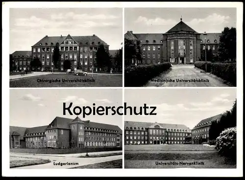 ALTE POSTKARTE MÜNSTER WESTFALEN CHIRUGISCHE UNIVERSITÄTSKLINIK NERVENKLINIK LUDGERIANUM Hospital Krankenhaus Uniklinik