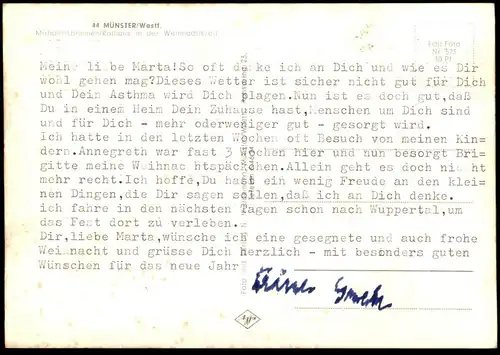 ALTE POSTKARTE MÜNSTER WESTFALEN MICHAELISBRUNNEN RATHAUS WINTER WEIHNACHTEN Ansichtskarte cpa postcard