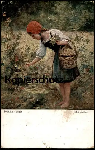 ALTE POSTKARTE ROTKÄPPCHEN Le petit chaperon rouge little Red Riding Hood girl Kind child enfant cpa AK postcard