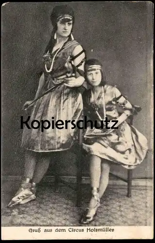 ALTE POSTKARTE GRUSS AUS DEM CIRCUS HOLZMÜLLER Akrobat acrobat Zirkus Cirque Verlag Trau & Schwab Dresden cpa postcard
