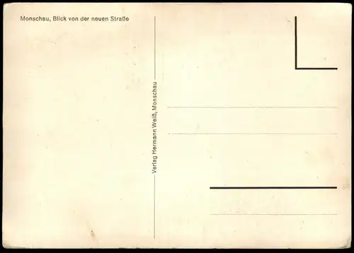 ALTE POSTKARTE MONSCHAU EIFEL BLICK VON DER NEUEN STRASSE Montjoie AK Ansichtskarte cpa postcard