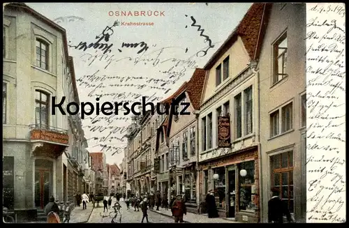 ALTE POSTKARTE OSNABRÜCK KRAHNSTRASSE MAASSGESCHÄFT DROGEN C. H. FRICKE Ansichtskarte AK postcard cpa