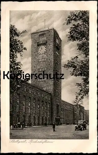 ALTE POSTKARTE STUTTGART BAHNHOFTURM TURMRESTAURANT EUGEN BÜRKLE Bahnhofsturm Bahnhof station Ansichtskarte AK postcard