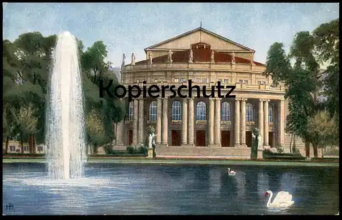 ALTE POSTKARTE STUTTGART LANDESTHEATER Theater Schwan cygne Ansichtskarte AK postcard cpa