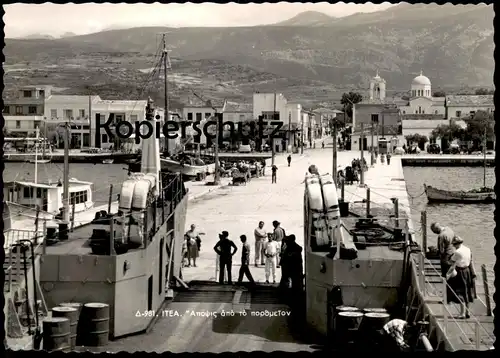 ÄLTERE POSTKARTE FÄHRE ITEA GREECE Griechenland Hafen port harbour ferry Schiff ship Ansichtskarte AK cpa postcard
