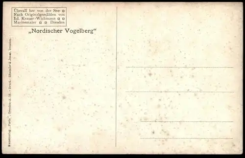 ALTE KÜNSTLER POSTKARTE NORDISCHER VOGELSBERG MARINE MALER KUNSTVERLAG PORTA DRESDEN KRAUSE-WICHMANN Ansichtskarte AK