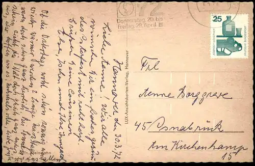 ÄLTERE POSTKARTE HANNOVER BASTION AM MASCHSEE MIT PLASTIK VON GEORG KOLBE Menschenpaar Paar Ansichtskarte postcard cpa