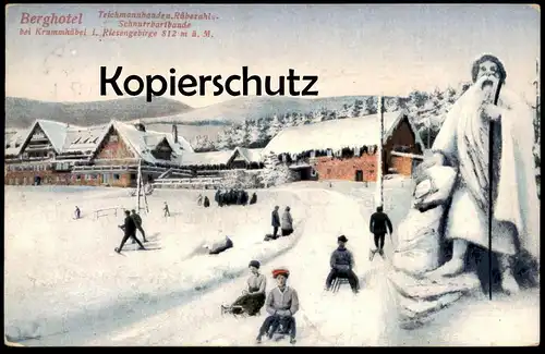 ALTE POSTKARTE KRUMMHÜBEL TEICHMANNBAUDEN SCHNURRBARTBAUDE RÜBEZAHL Karpacz cpa AK Ansichtskarte postcard Riesengebirge