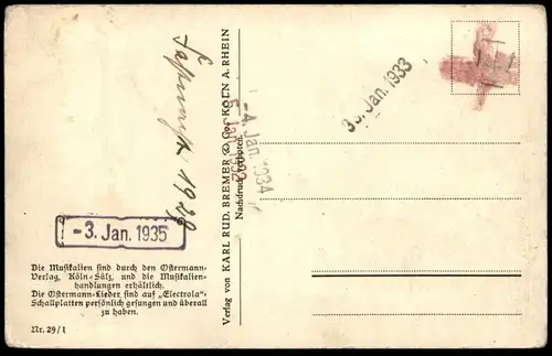 ALTE POSTKARTE RÖTSCH MER JET... EHE EHEBETT KÖLNER LIEDART KÖLN WILLI OSTERMANN sign. Völkhafen Ansichtskarte postcard