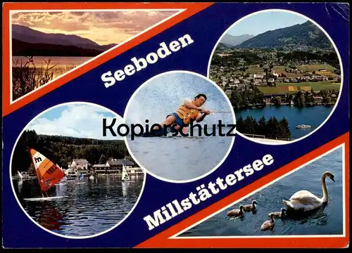 ÄLTERE POSTKARTE SEEBODEN MILLSTÄTTERSEE WASSERSKI water ski nautique waterski Ansichtskarte AK postcard