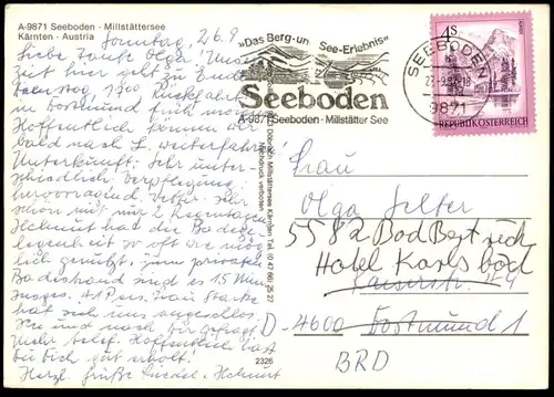 ÄLTERE POSTKARTE SEEBODEN MILLSTÄTTERSEE WASSERSKI water ski nautique waterski Ansichtskarte AK postcard
