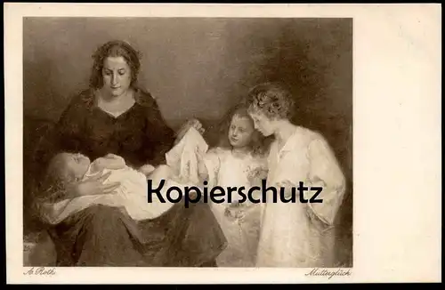 ALTE POSTKARTE MUTTERGLÜCK A. ROTH VERLAG WIECHMANN MÜNCHEN Kind Mutter enfant baby child mother postcard Ansichtskarte