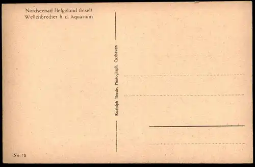 ALTE POSTKARTE NORDSEEBAD HELGOLAND WELLENBRECHER BEI DEM AQUARIUM cpa postcard Ansichtskarte AK