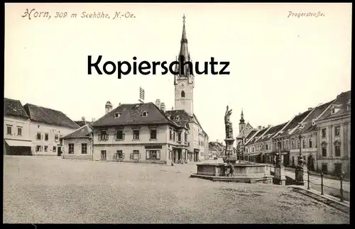 ALTE POSTKARTE HORN PRAGERSTRASSE PRAGER STRASSE BRUNNEN NIEDERÖSTERREICH Österreich postcard Ansichtskarte AK cpa