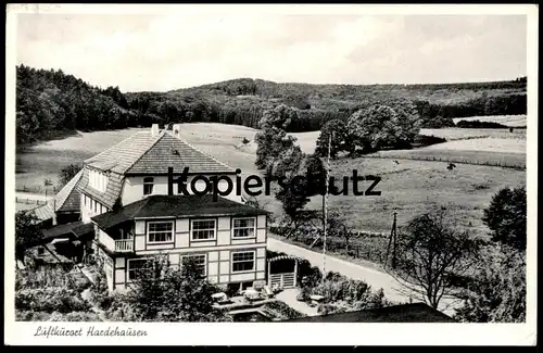 ÄLTERE POSTKARTE HARDEHAUSEN BEI SCHERFEDE GASTHAUS H. VARLEMANN Warburg Autos VW Volkswagen Käfer Opel postcard cpa