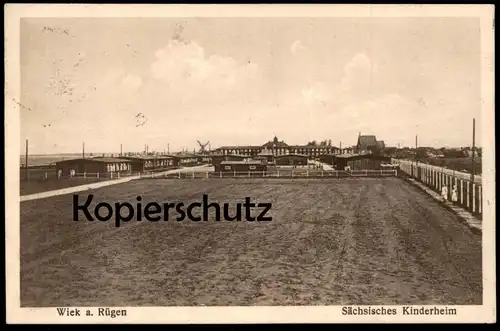 ALTE POSTKARTE WIEK RÜGEN SÄCHSISCHES KINDERHEIM ARCHITEKT WALDO WENZEL Architektur architecture children's home cpa AK