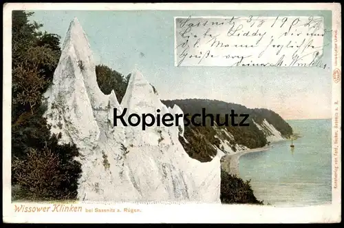 ALTE POSTKARTE WISSOWER KLINKEN BEI SASSNITZ AUF RÜGEN 1902 Kreidefelsen Verlag Ferd. Becker Ansichtskarte postcard cpa