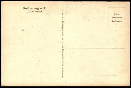 ALTE POSTKARTE ROTHENBURG OB DER TAUBER DAS FUCHSLOCH MIT KUTSCHE Ansichtskarte AK postcard cpa