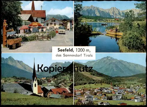 ÄLTERE POSTKARTE SEEFELD DAS SONNENDORF TIROLS Dorfstrasse Wildsee Hocheder Tirol Österreich Ansichtskarte cpa postcard