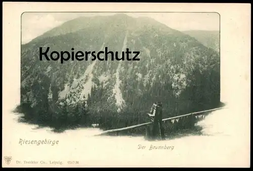 ALTE POSTKARTE RIESENGEBIRGE DER BRUNNBERG BAUER MIT KIEPE HÄNDLER Wanderer Schlesien cpa AK Ansichtskarte postcard
