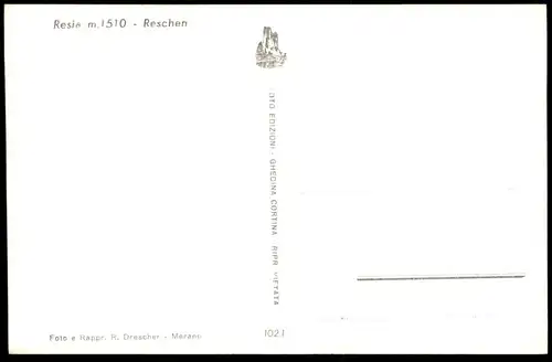 ÄLTERE POSTKARTE RESIA SEE TIROLS RESCHEN VAL VENOSTA Vinschgau Bozen Bolzano AK Ansichtskarte cpa postcard